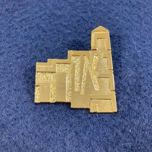 M Katz Jerusalem Goldtone Pin Hebrew